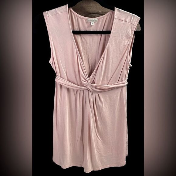 Boston Proper Ladies Pink Vneck Blouse, Size Small, Pink - Picture 2 of 5